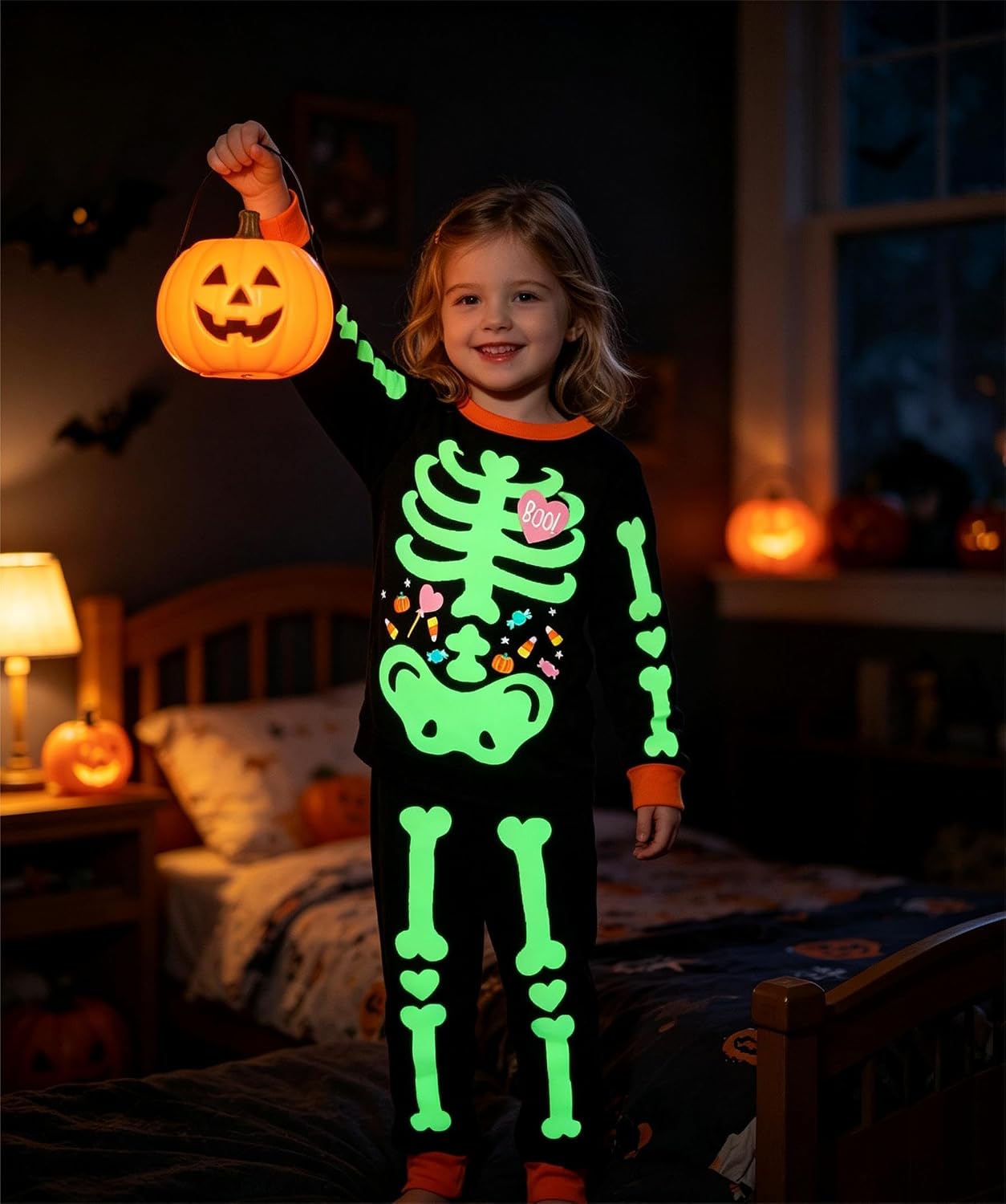 Tkria Kids Pajamas for Boys Skeleton Glow-in-The-Dark Cotton Sleepwear Toddler Clothes Halloween Outfit Size 1-7T… image 5