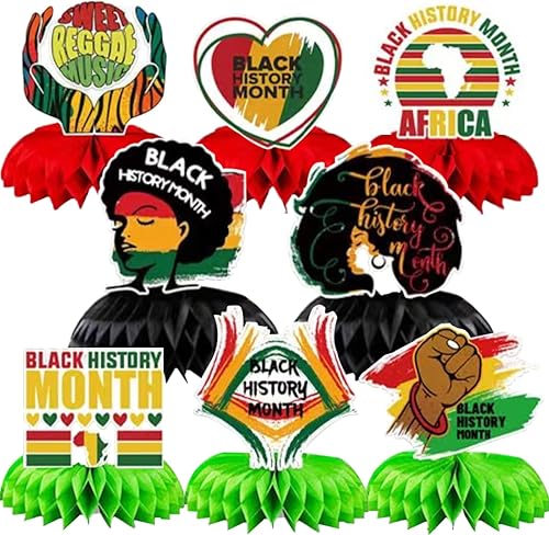 Miniatura 1 de Decoración de centro de mesa del mes de la historia negra, 8 piezas de decoración de mesa afroamericana, decoración de centro de mesa 3D para el mes