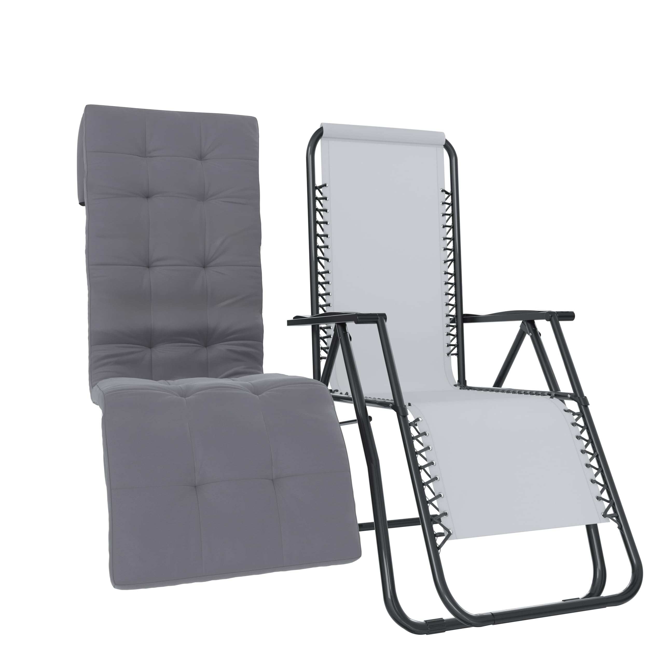 Set 2 Sedie Reclinabili Da Giardino Con Cuscino - Poltrone In Polyrattan Beige, Schienale Regolabile, Resistenti Alle Intemperie - Foto 7