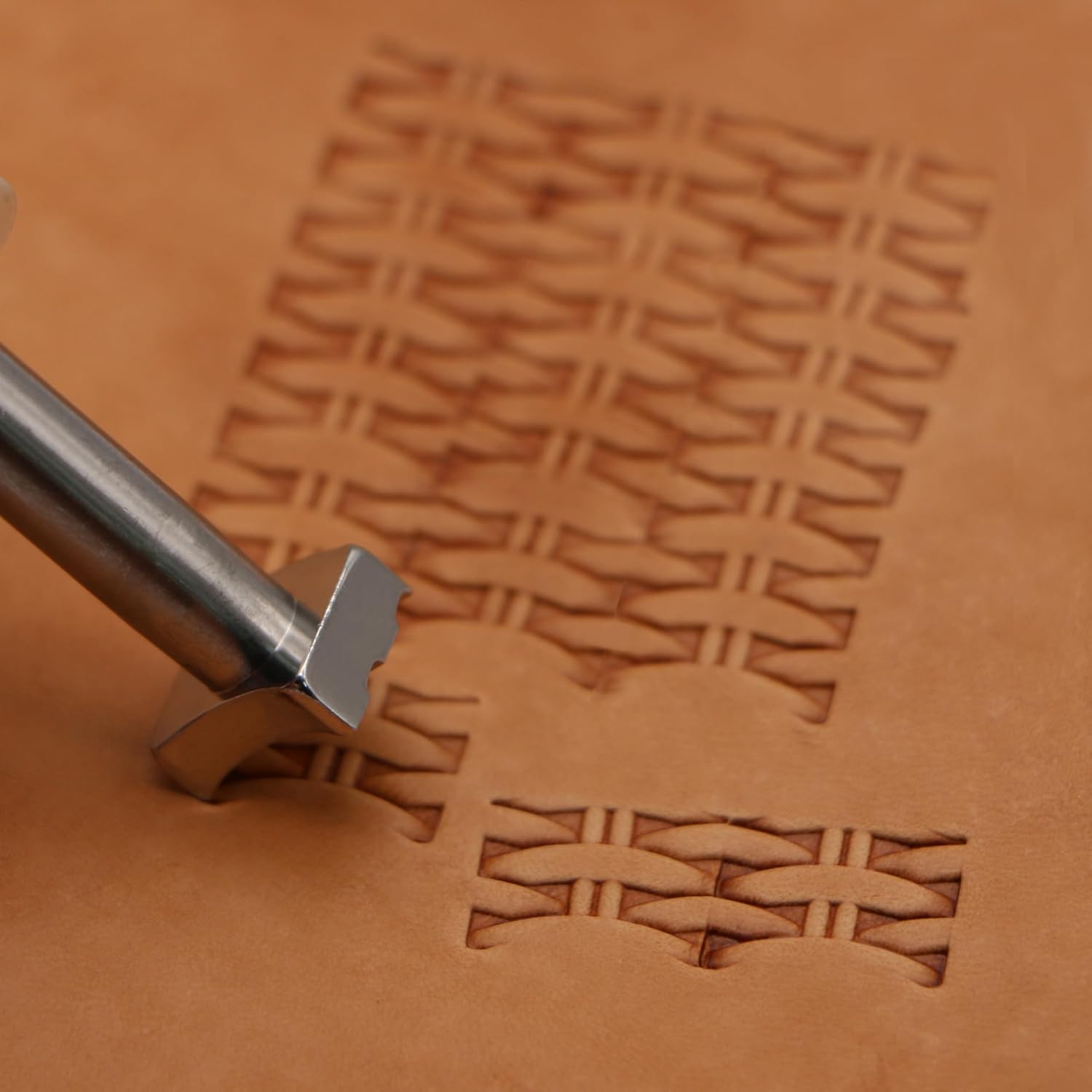 Leather Stamp Tools Stamping Working Tool Bamboo Basket Stamps Weaving Pattern X174 Leather Craft Handmade Carving Stamps