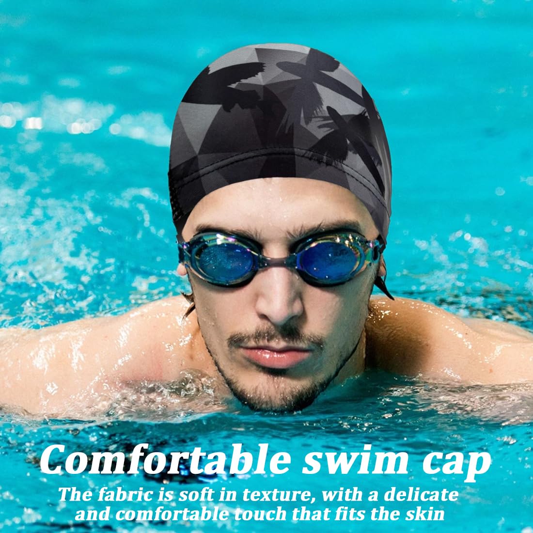2 Pezzi Cuffia da Nuoto, Cuffia da Nuoto Unisex Cuffia da Nuoto, Cuffie Piscina Adulto Tessuto Cuffia Nuoto Impermeabile, Cuffia da Bagno Unisex da Piscina Antiscivolo per Nuoto Bagno e Sport