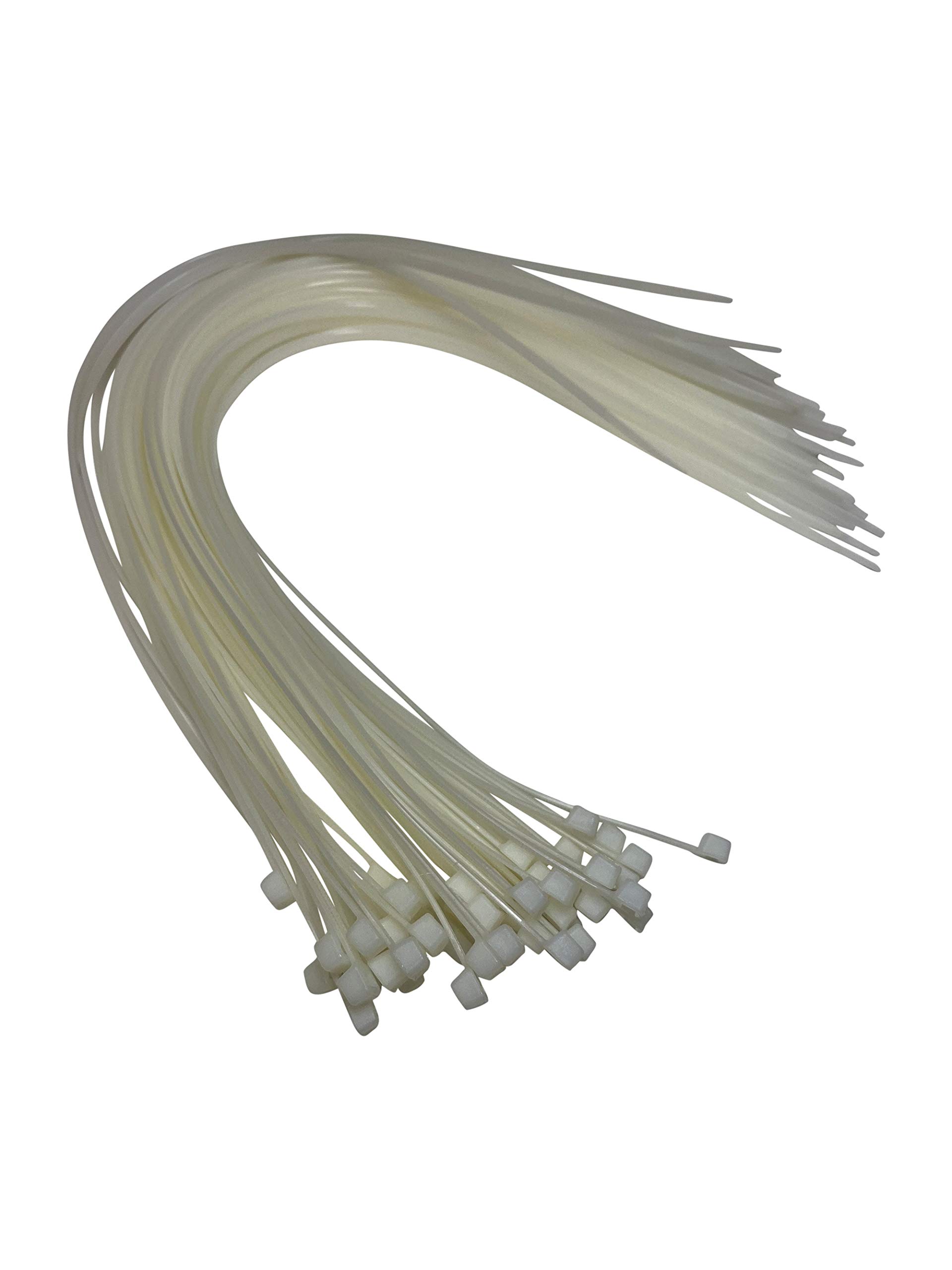 On1shelf Natural Cable Ties - 450Mm X 4.8Mm - 17.7" Extra Long Tie Wraps - Nylon Zip Ties (200, )