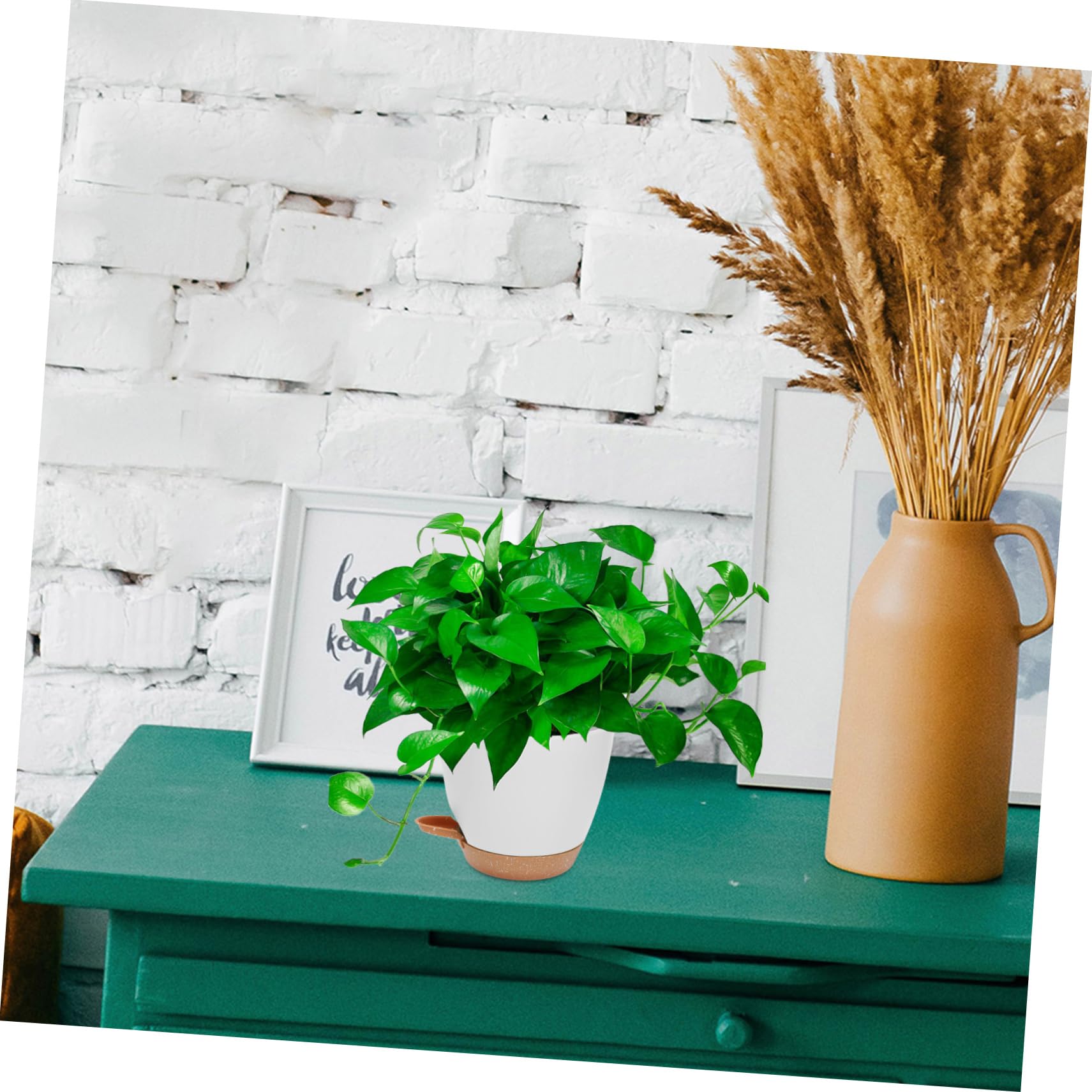 BESTonZON 3 Stück Teiliges Selbstbewässernde Blumentöpfe für Zimmerpflanzen Automatisches Bewässerungssystem für Kräuter und Blumen für Büro und Wohnzimmer Dekorative Pflanzgefäße
