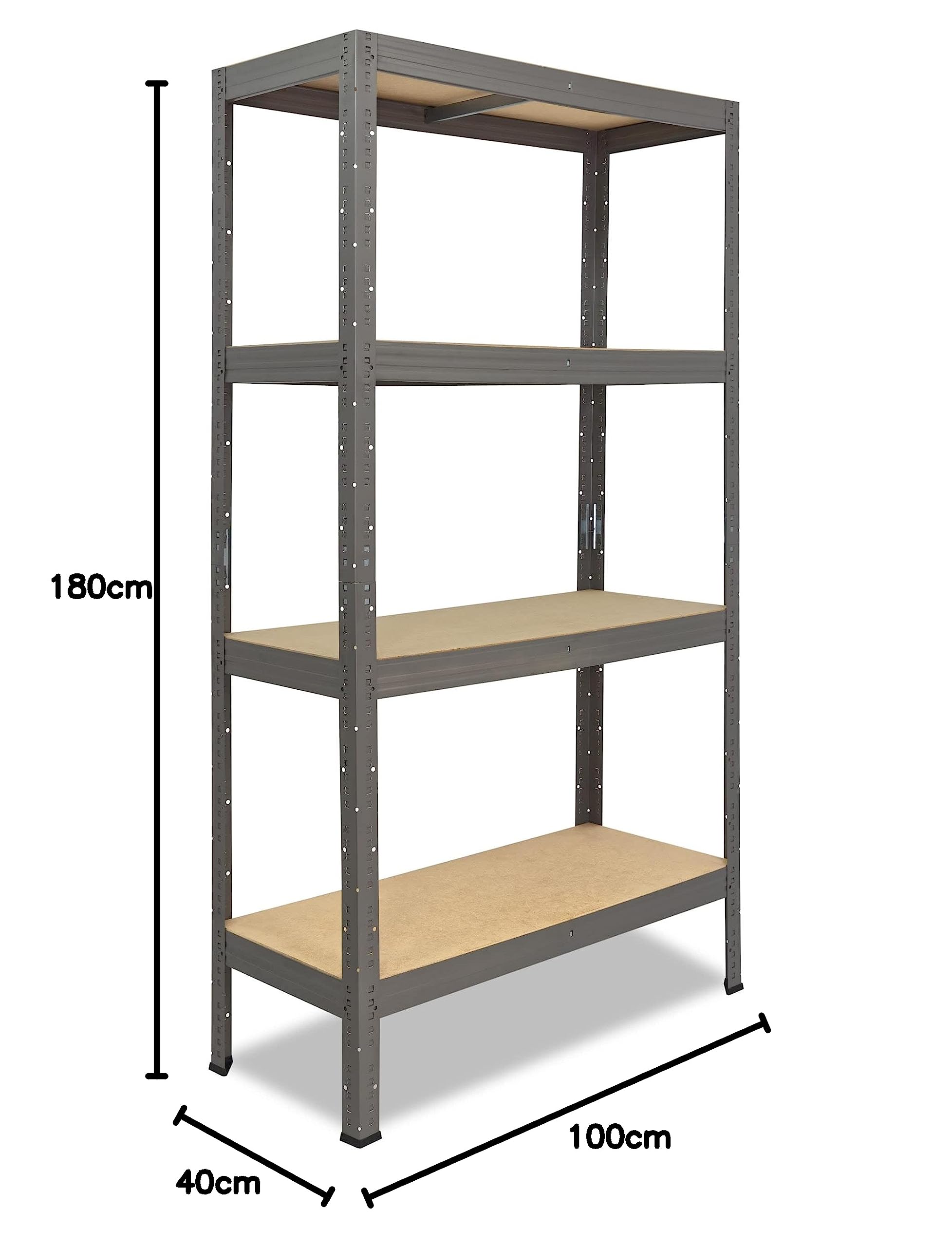 shelfplaza Pro 180x100x40cm regał metalowy szary: 4x200kg