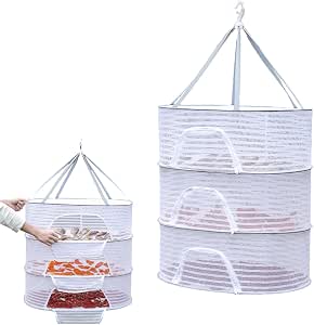 Amazon.com: RVXlRDN Herb Drying Rack, 3 Layer Foldable Hanging Mesh Net ...
