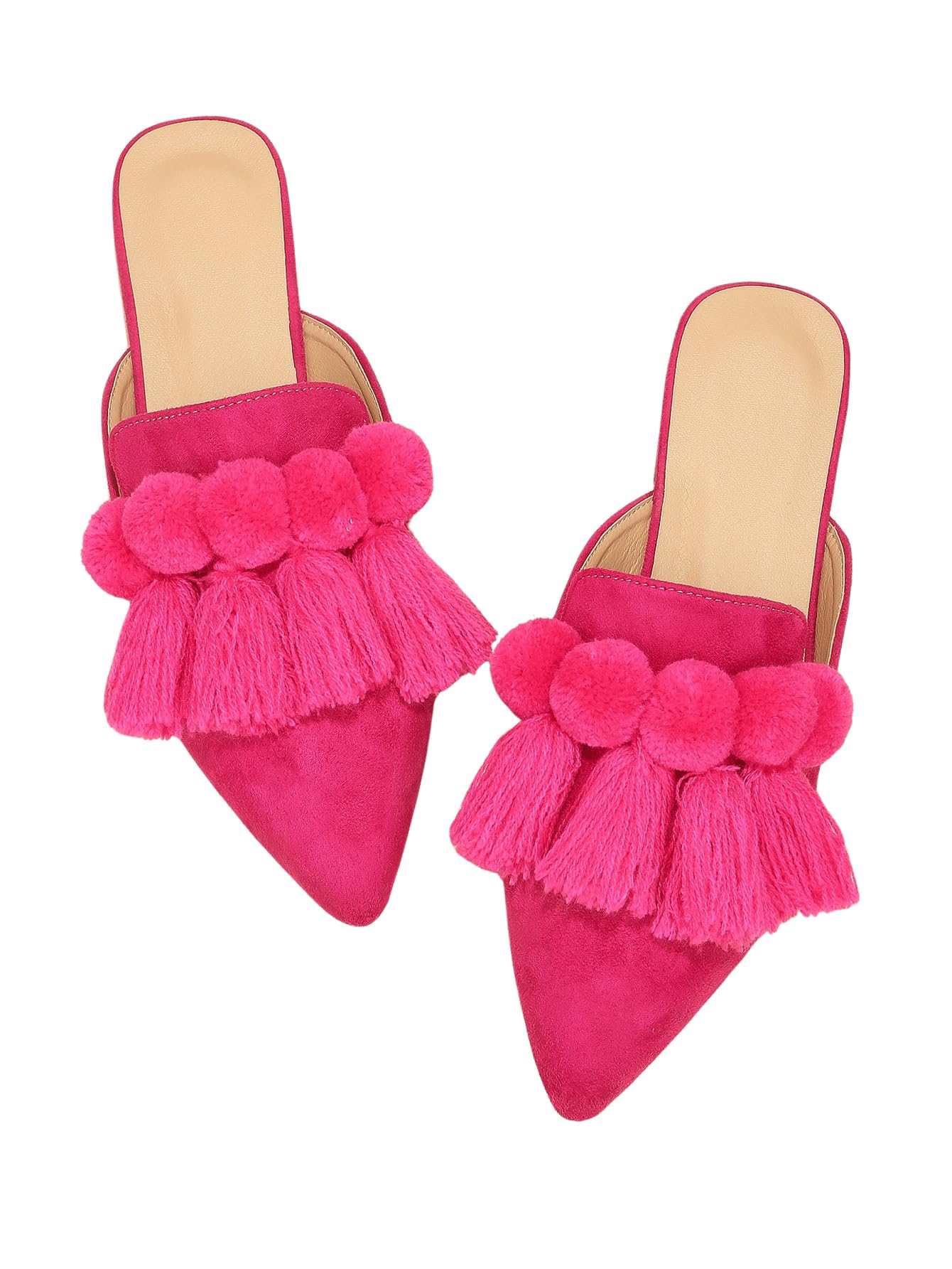 VerdusaMules for Women 2025 Dress Shoes Slip On Flats Comfortable Pointed Toe Mules Dressy Casual Loafers