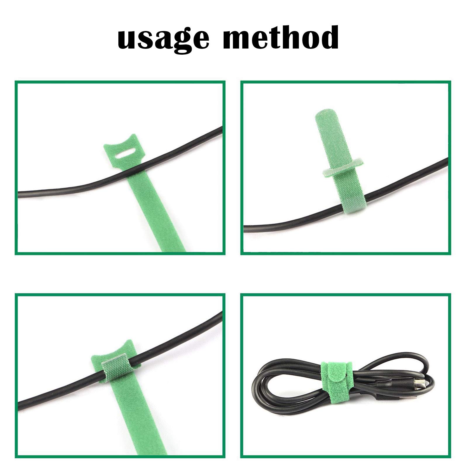 100 Stück T-förmige Klett-Kabelbinder – Wiederverwendbar, 10/15 Cm, Für Kabelmanagement (PC, TV, Laptop)