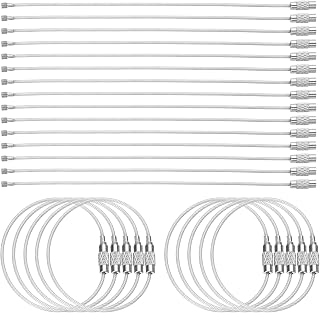Wire Keychain Cable Plastic Coated Stainless Steel Key Ring Cable Loop Rings for Hanging Luggage Tags Key ID Tags