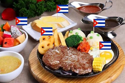 Miniatura 6 de 100 banderas cubanas con palillos de dientes, mini adornos para cupcakes de Cuba pequeños, banderas, banderines para fiesta de campo, cóctel,