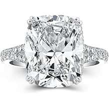 RODIFFY 4.5CT Cushion Cut Engagement Ring with Split Shank, S925 Silver AAAAA Grade CZ Promise Ring for Women