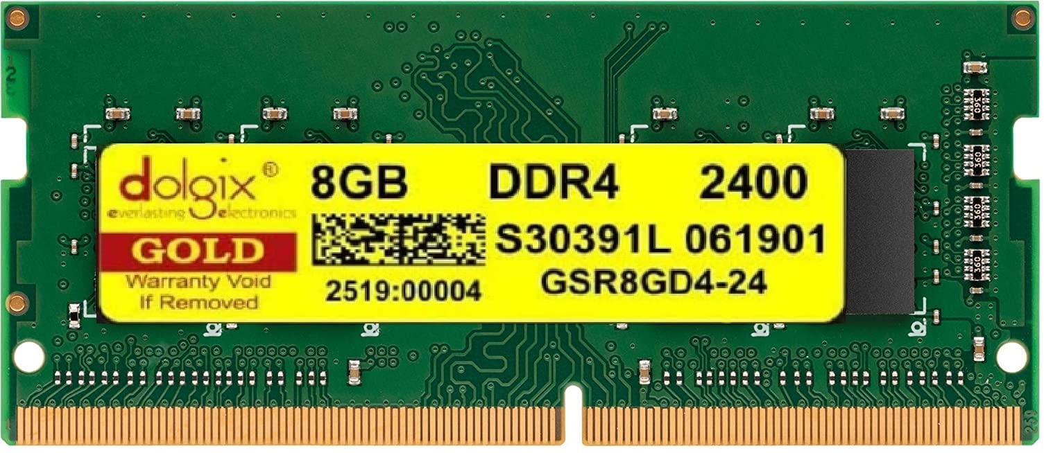 Dolgix® Gold 8GB DDR4 2400MHz RAM | Laptop/Notebook RAM | CL-17|Laptop-Memory|SO-DIMM|PC4-19200|1Rx8 Single Rank | 5-Year Warranty -(Made in India)