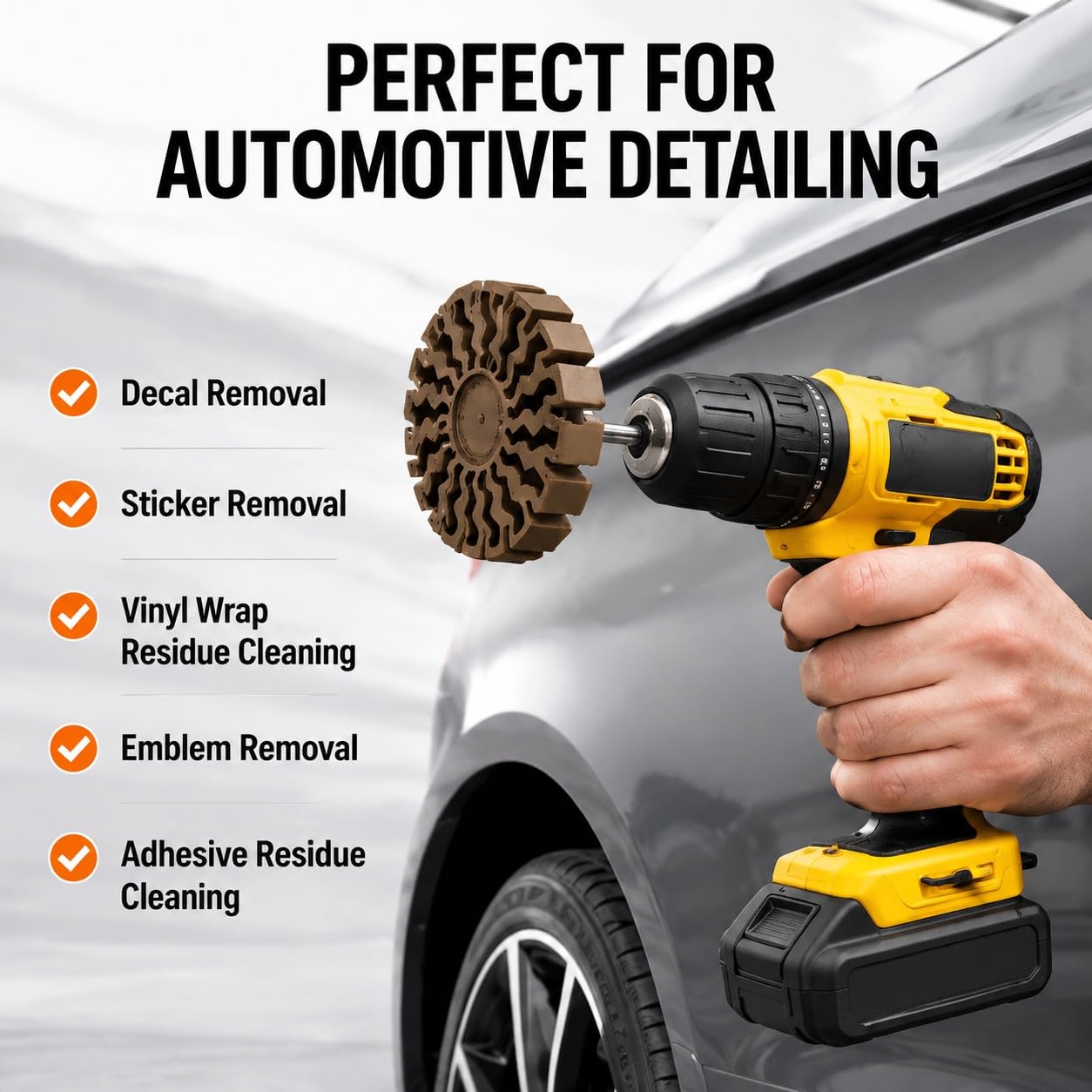100mm Rubber Eraser Wheel for Automotive Sticker and Glue Removal