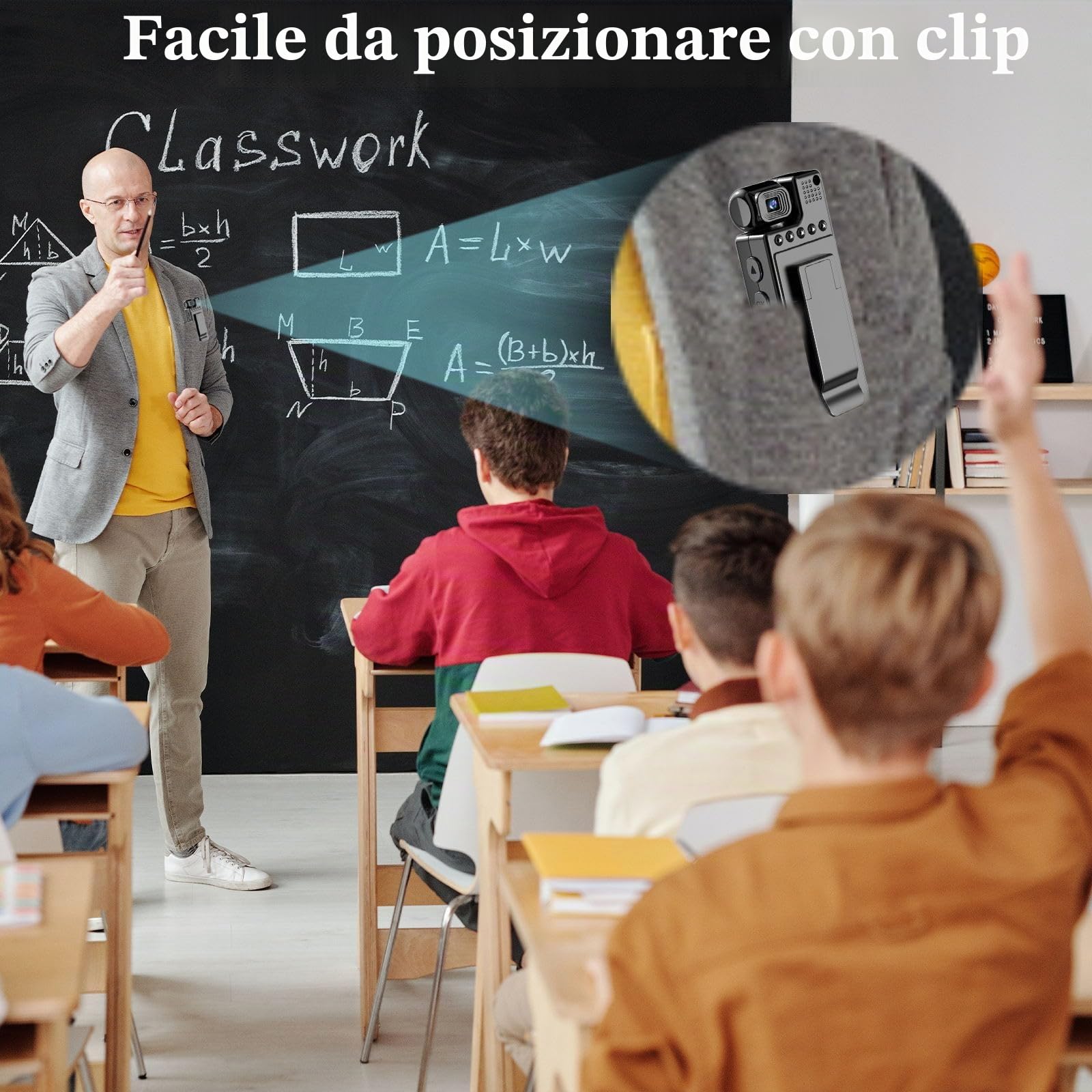 Videocamera 4K UHD con registrazione audio e video Obiettivo ruotabile a 180° Videocamera con durata della batteria di 6 ore con schermo TFT da 1,3 pollici Rilevamento di movimento