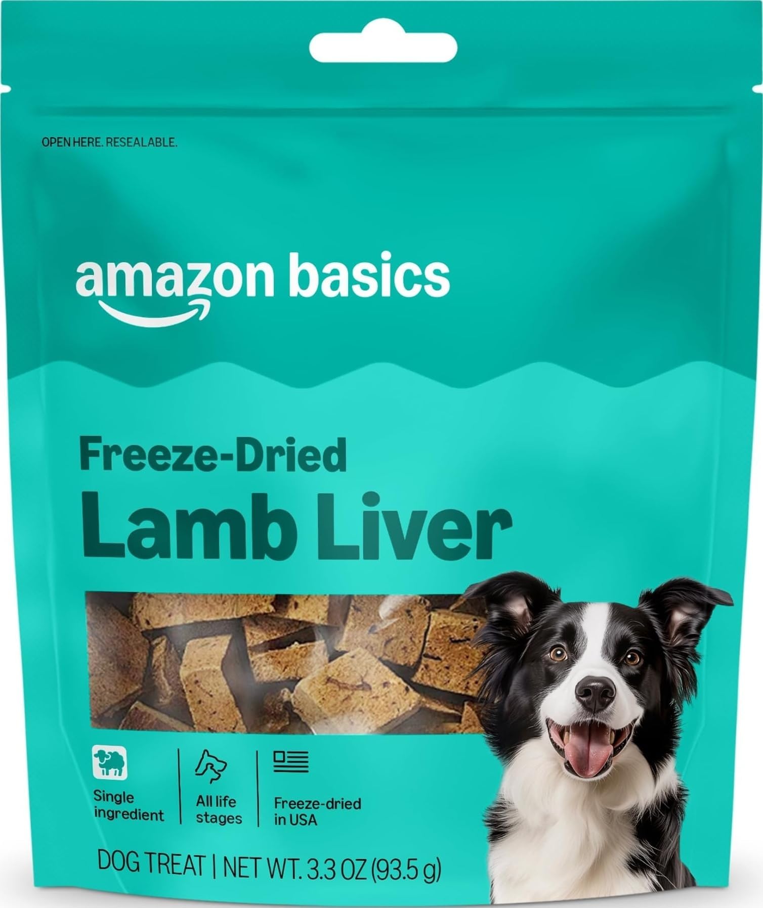 Amazon Basics Freeze-Dried Raw Single Ingredient Dog Treats, Lamb Liver, High Protein, Healthy Training Treats or Meal Topper for all Dogs, Grain-Free, 3.3oz (Previously Wag)
