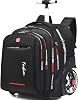 22 Inch Rolling Backpack with Wheels for Travel, 55 L Large Capacity Wheeled Backpacks, Roller Backpack with 15.6 Inch Laptop Waterproof Compartment