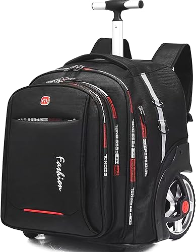 Mochila con ruedas de 22 pulgadas, mochila de viaje con ruedas, mochila con ruedas de gran capacidad de 55 L, mochila con ruedas con compartimento