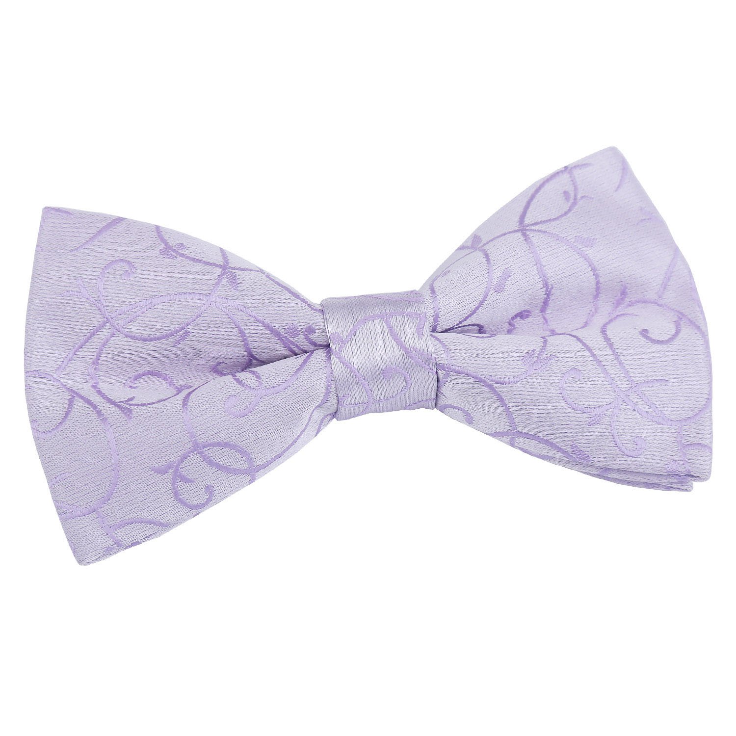 Dqt Men's Lilac Swirl Floral Jacquard Pre-Tied Bow Tie – Wedding, Business & Formal