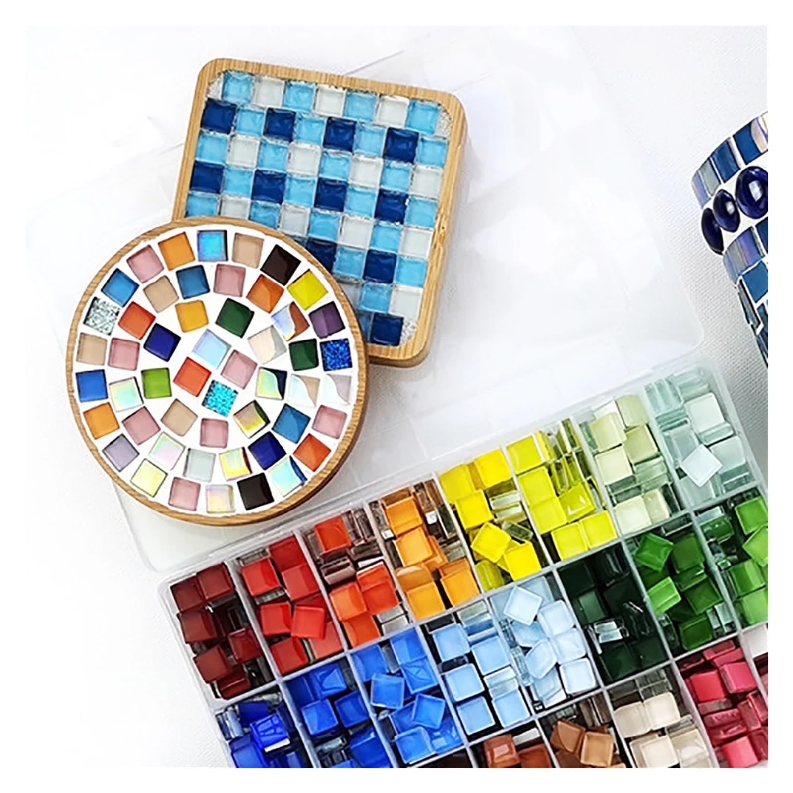 Szklane mozaiki lustrzane, Płytki mozaikowe Jade Square Glass Mozaika Płytki do majsterkowania Dostawca Tworzenie płytek kamiennych Dekoracja domu Płytki mozaikowe Sztuka i rzemiosło(5)