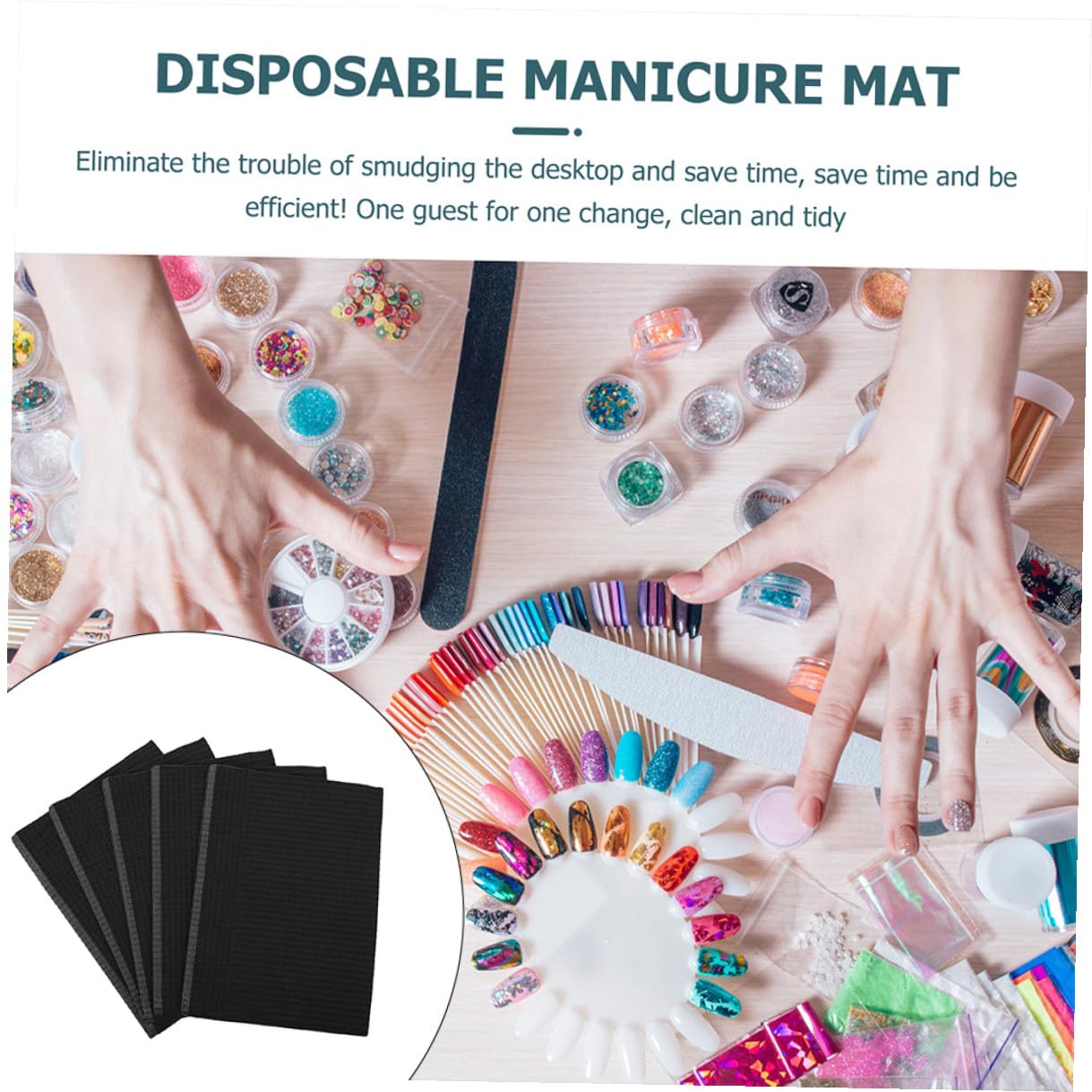 125 pezzi Tovaglietta Manicure Assorbente Monouso Polpa Tappetino per Nail Art e Pratica Unghie per Saloni e Uso Domestico