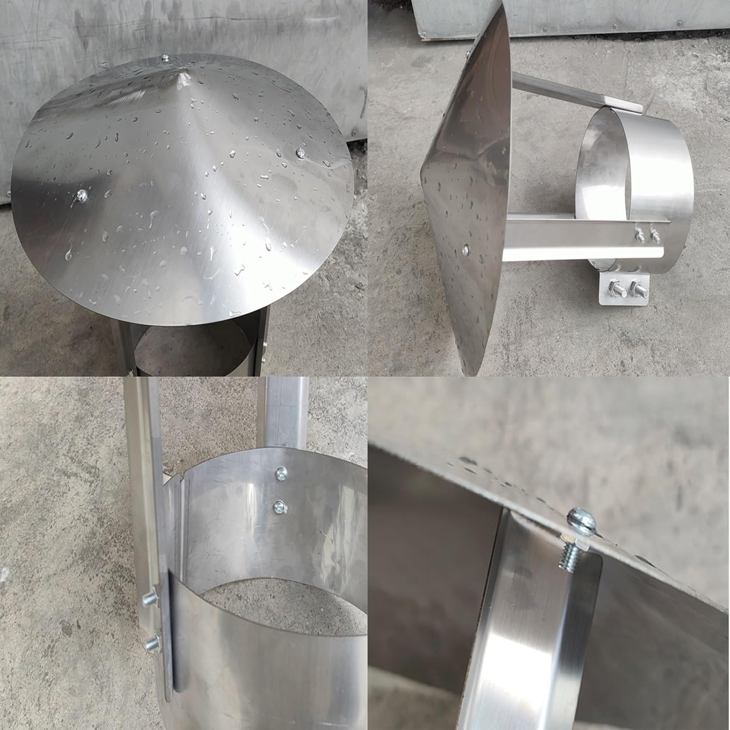 Chimney Cowl Chimney Cap Cone Top Chimney Cap,Cone Top Chimney Cap in Galvanized Steel,Galvanized Rain Cap,Fireplace Chimney Caps,Chimney Flue Cover,Flue Protector,Exhaust Tube End