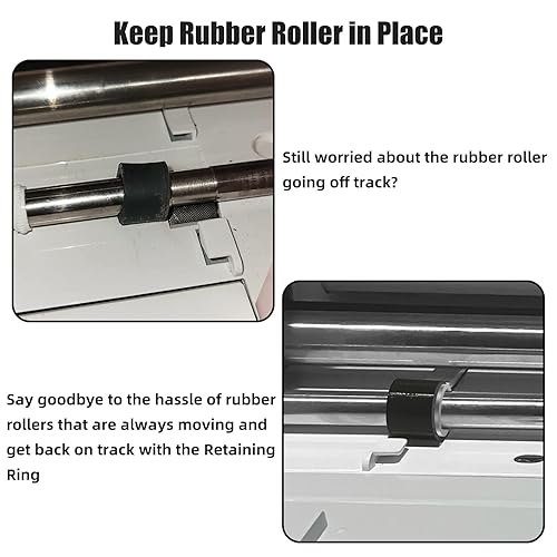 Miniatura 2 de Paquete de 12 anillos de retención compatibles con piezas de repuesto de rodillos de goma Cricut Maker, mantiene el rodillo de goma en su lugar,