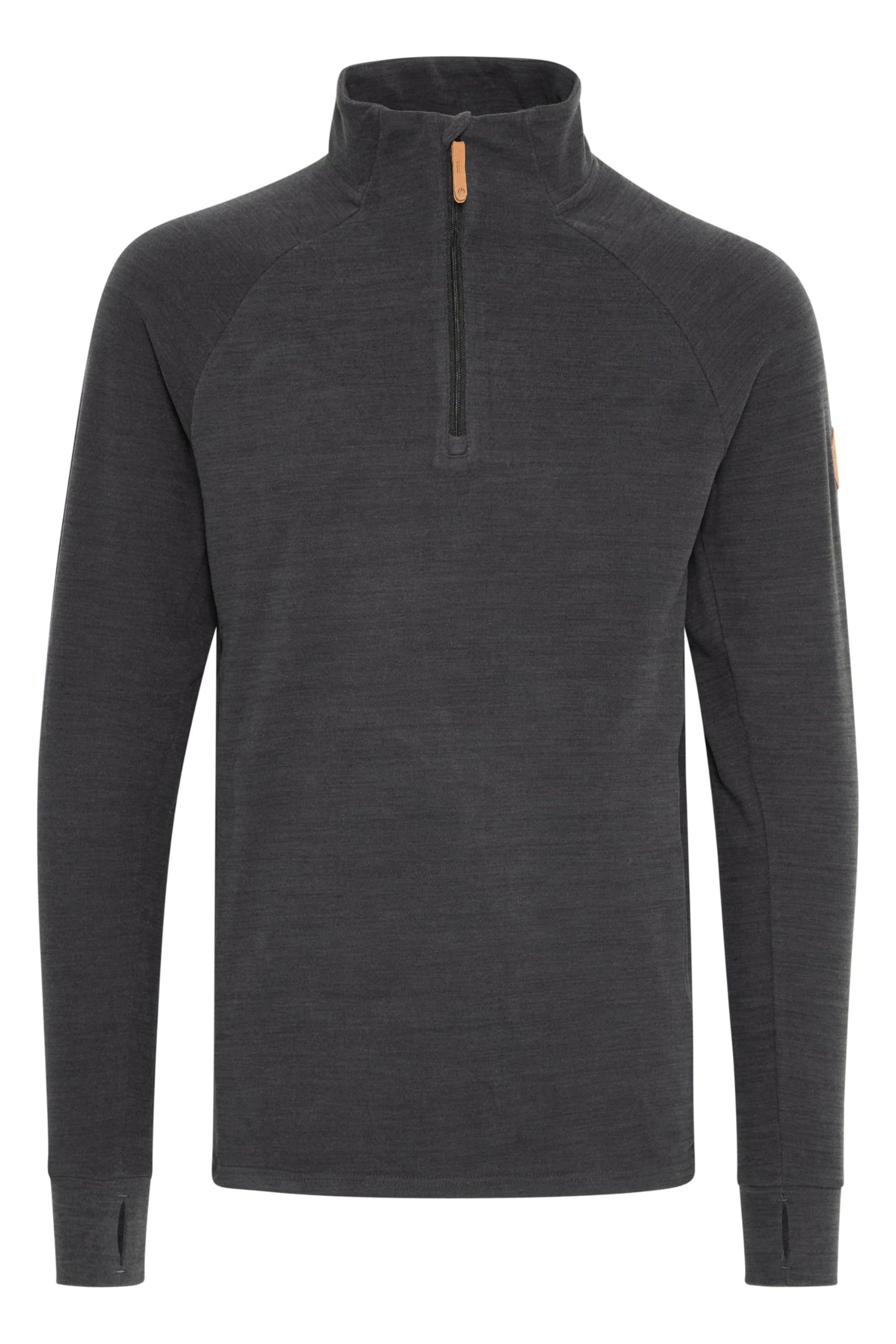 NORTH BEND NBKaba Herren Langarmshirt Longsleeve Outdoor-Shirt atmungsaktiv temperaturregulierend mit Kinnschutz Daumenschlaufen Troyerkragen