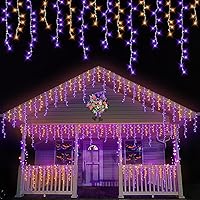 Vista 18 de YEGUO Luces de Carámbano LED de 33 pies 400 para Exteriores, 80 Gotas Luces de Carámbano de Navidad Conectables, 8 Modos Luces de Carámbano