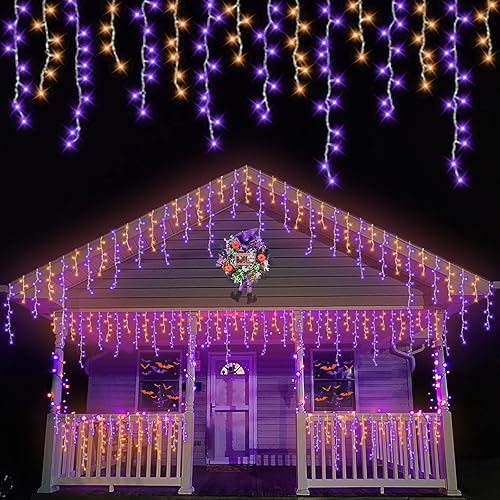 Miniatura 16 de YEGUO Luces LED de Carámbanos de 66 pies para Exteriores, 800 LED, 160 Gotas Luces de Carámbanos de Navidad Conectables, 8 Modos Luces de Carámbanos