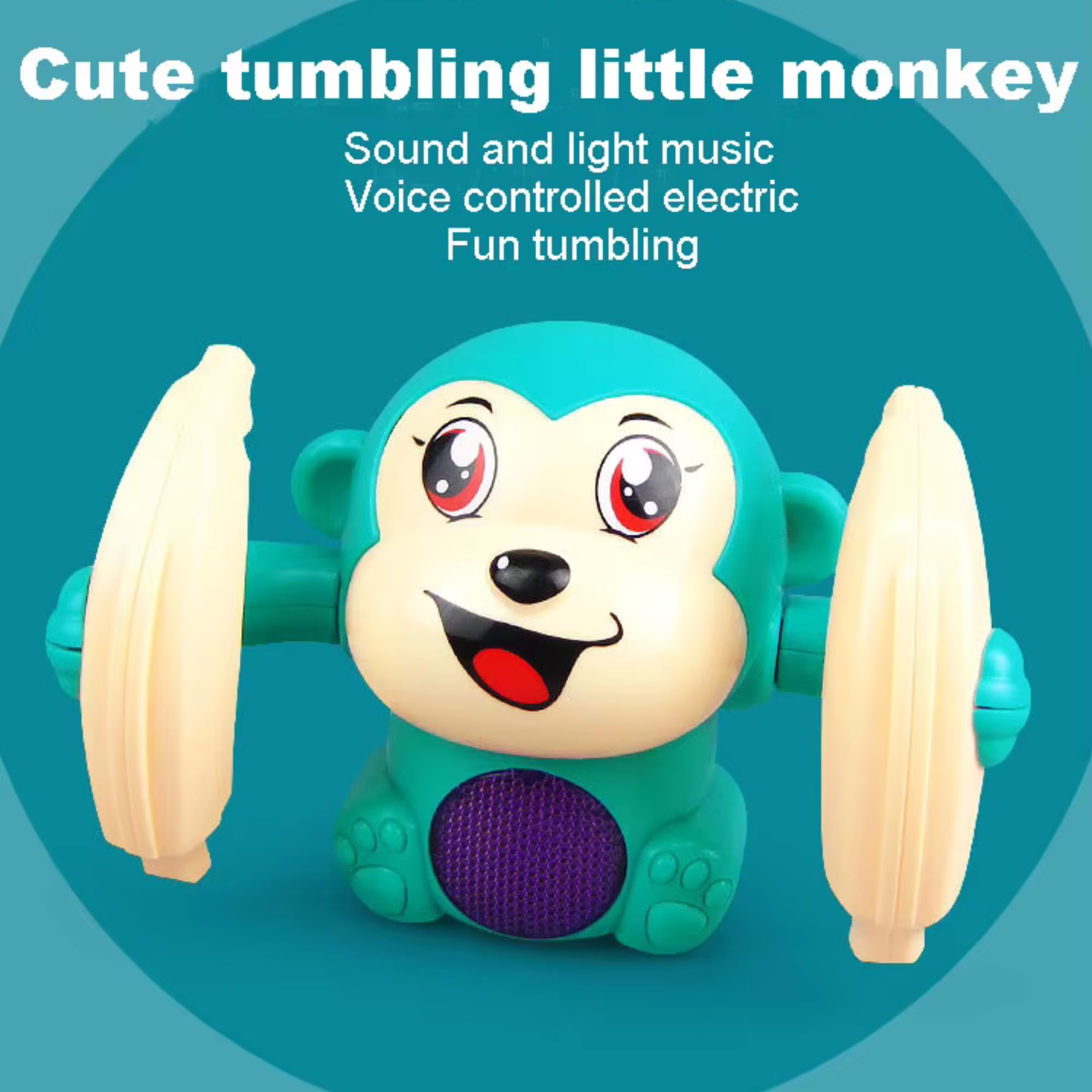 Vibgyor Vibes Light and Sound Funny Rolling Monkey with Banana-Random Colors Will be Sent 3