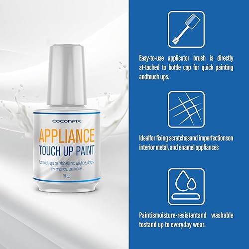 Miniatura 6 de cocomfix Pintura de retoque especial para electrodomésticos, pintura para electrodomésticos, pintura de retoque de alto brillo para refrigeradores,