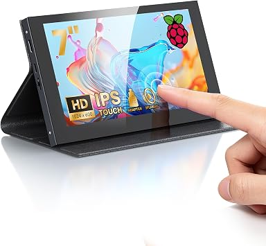 Eyoyo 7" Portable Monitor for Raspberry Pi, IPS Touch Screen with Case
