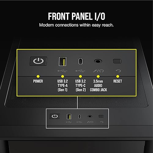 Miniatura 7 de Corsair iCUE 4000D RGB Mid-Tower Case - 3 ventiladores AF120 RGB Elite - Controlador de nodo de iluminación PRO - Diseño de alto flujo de aire -