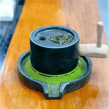 Natural Granite Handmade Stone Mill/Grinder, Stone Grain Mill Small Matcha Tea Powder Grinding Machine, Hand Grain Stone Mill for Coffee Bean/Prickly Beets, Bluestone Wheat Barley Rice Grinder
