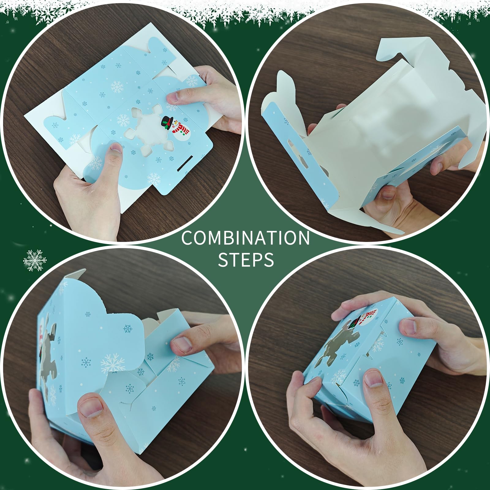 Gute 25 Stück Weihnachts Kekskästen Boxen,Weihnachten Geschenkbox,Keksschachtel Weihnachten Karton mit fenster,Cupcake Boxen,Weihnachten Verpackung für Bäckerei Gebäck,10x10x6cm,5 Stile