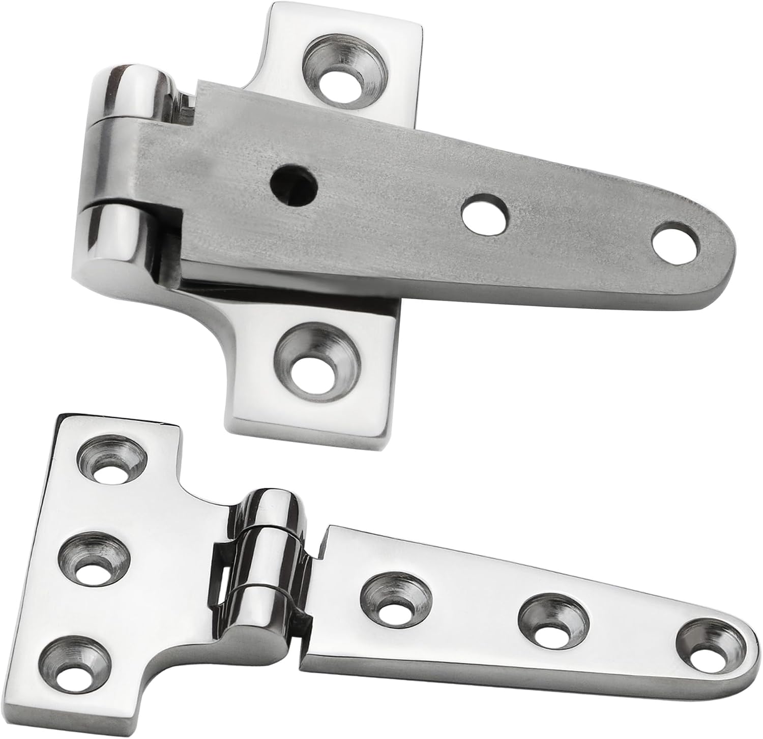 Stainless Steel T Hinges Marine Grade, 4 x 2 inch (100 x 54 mm), 6 x 3 inch (150 x 72 mm), 8 x 4 inch (196 x 97 mm), 316 SS, Boat Hinges with Screws