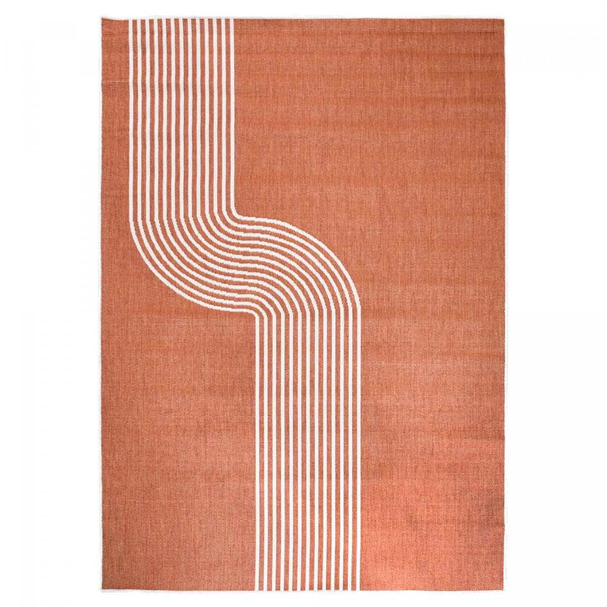 DEZENCO Tapis Exterieur 160x230 cm Rectangulaire COURBO Reversible Crème Terrasse, Jardin adapté au Chauffage par Le Sol