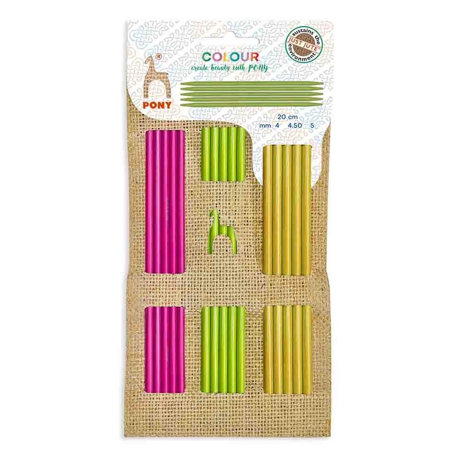 Pony Colour Double Pointed Needles Set Just Jute 20 cm - 1 Piece