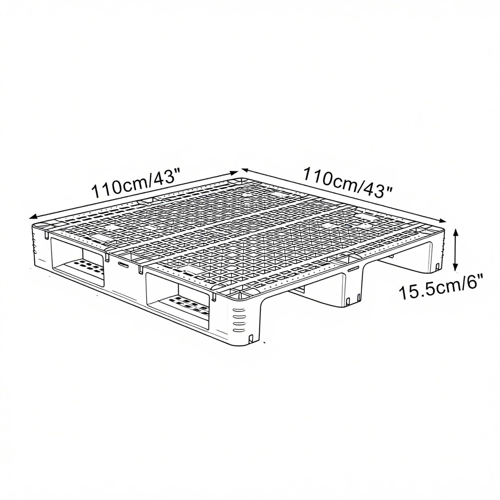 Palette en plastique – Solution de stockage en polyéthylène léger pour une utilisation en intérieur et en extérieur dans les supermarchés, les garages et les entrepôts