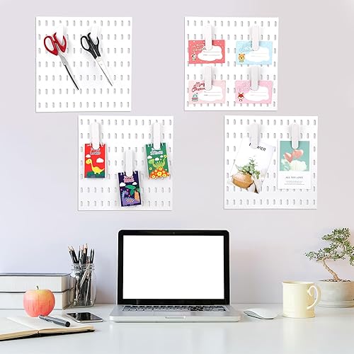 Miniatura 5 de Fulmoon 10 piezas de accesorios de tablero de clavijas, clips de metal para manualidades, sala de estar, cocina, baño, oficina, pared, organizar