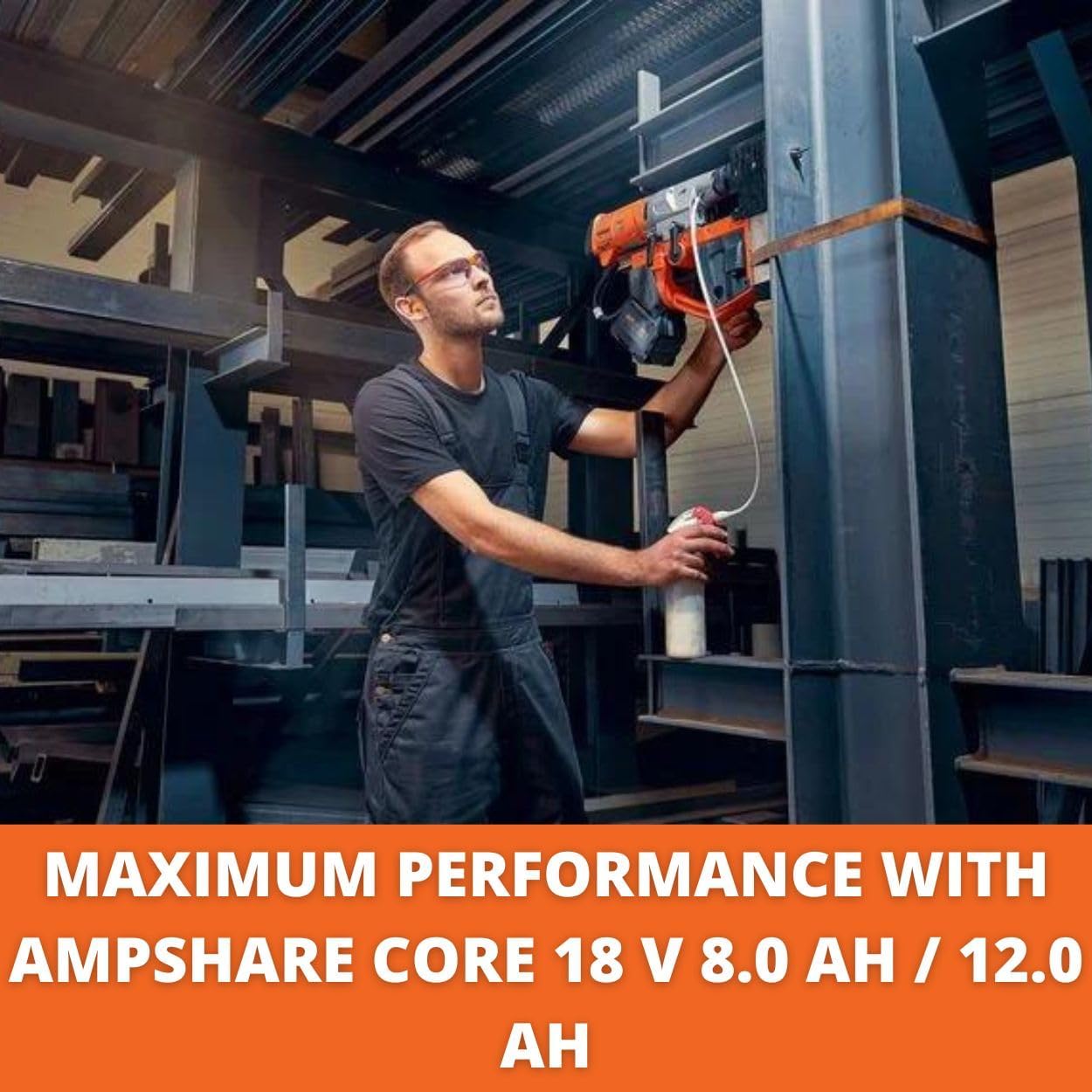 Fein 18V Cordless Universal Magnetic Base Drill with Brushless Motor and Permanent Magnet - 1-3/8" HSS Cutter Max. Diameter - AJMU 137 PMQW 18V AS Set 2 x 8 Ah - 71700563090
