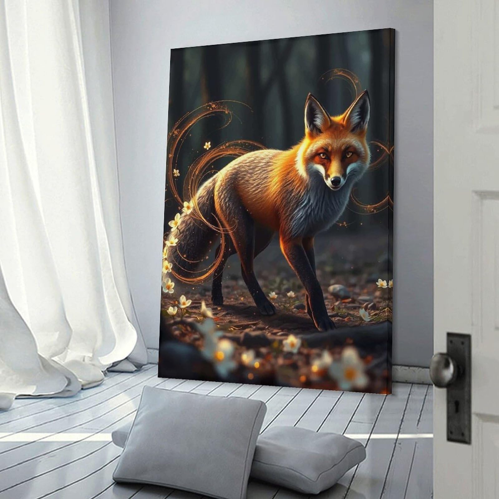 Junmoney Fox in The Forest(2) Wall Picture Print 08x12inch(20x30cm), for Lounge Decor, Offices Or Entryway Styling, Versatile Wall Decor for Many Rooms