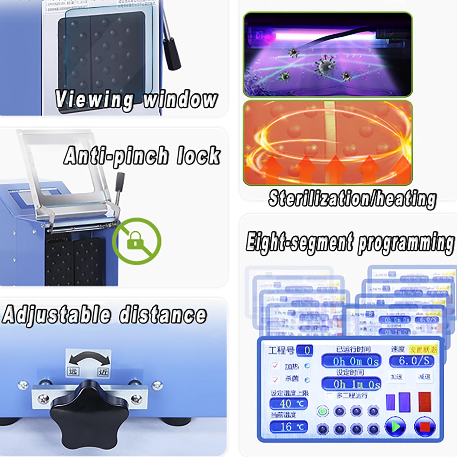 Homogeneizador de alta velocidad para análisis de alimentos y cosméticos con pantalla LCD, velocidad ajustable y bolsas estériles