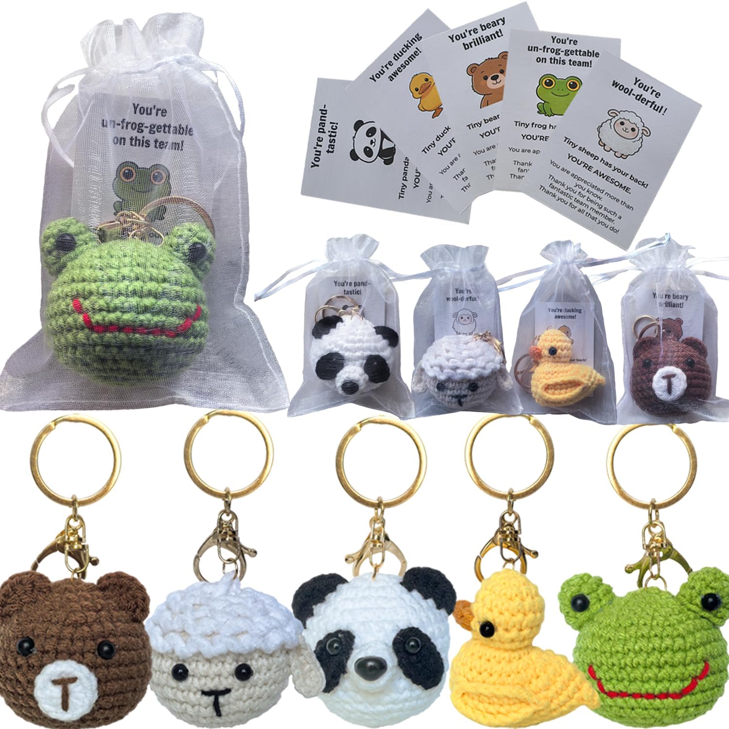 Appreciation Gifts Bulk Crochet Animal Keychains Small Thank You Gifts for Employees