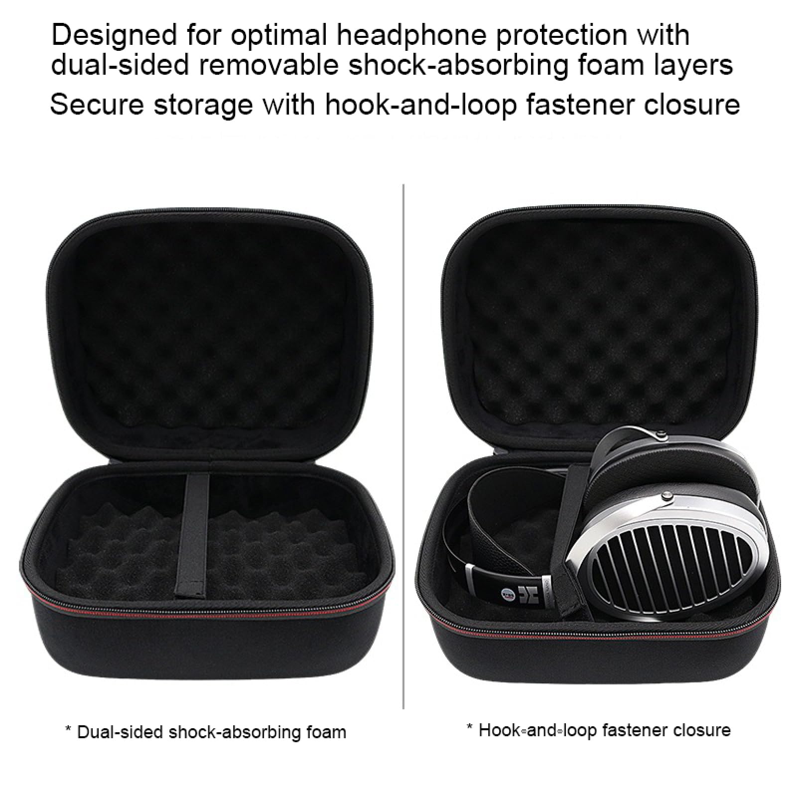 Custodia da viaggio portatil ecuffie rigida per HIFIMAN ANANDA, custodia per cuffie con schiuma antiurto e tessuto Oxford