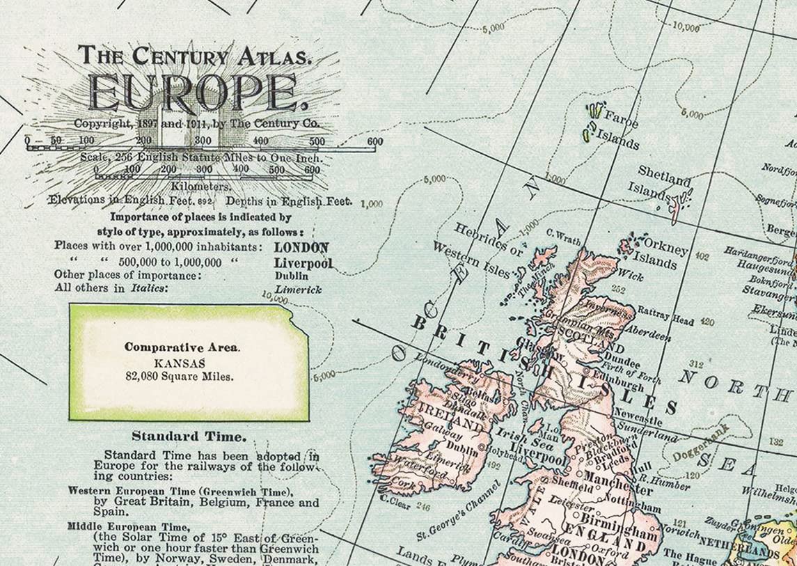 Historic Pictoric Mapa - Europa 1914 - Century Atlas World