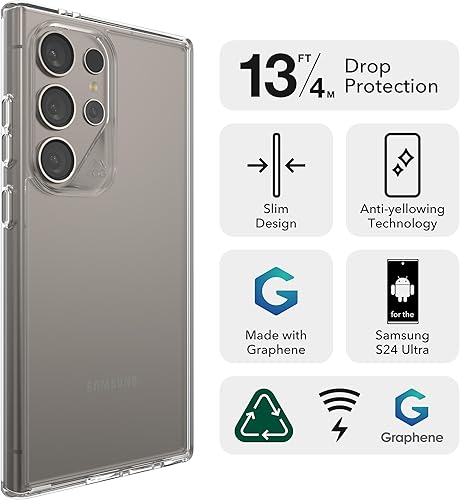 Miniatura 3 de ZAGG Crystal Palace - Funda para teléfono Samsung Galaxy S24 Ultra, compatible con carga inalámbrica, protección contra caídas (13 pies13.1 ft),