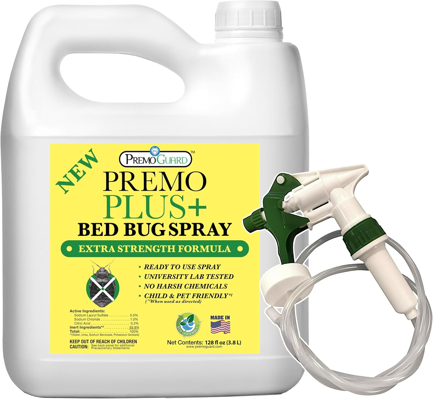 Premo Plus+ Bed Bug Spray Extra Strength – 32 oz – Fast Acting Bed Bug Treatment & Killer – Stain & Scent Free – Child & Pet Safe – Powerful New Stronger Formula – Natural with No Harmful Chemicals
