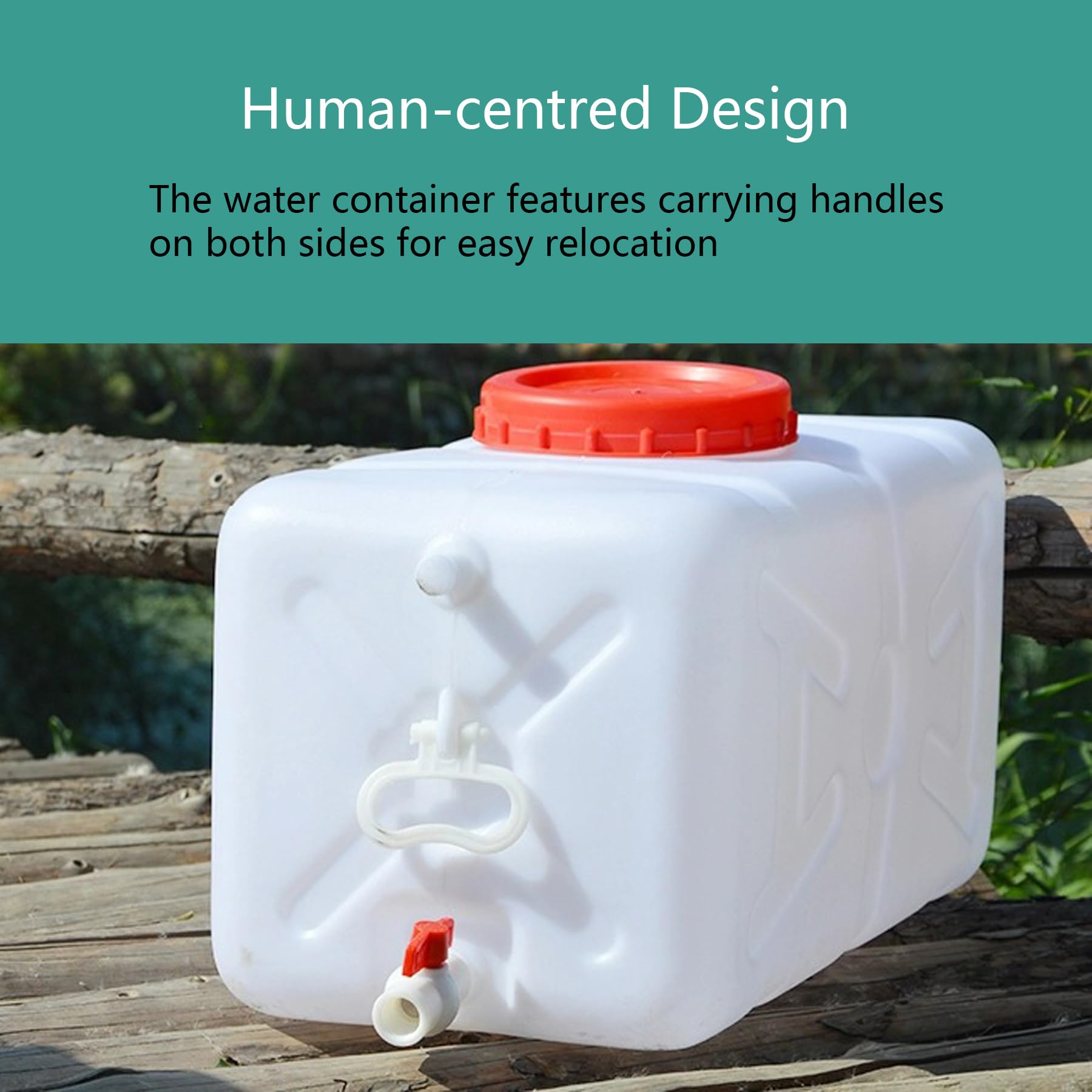 Grande Serbatoio Acqua con Rubinetto, Tanica Acqua Portatile Bianco, Plastica, Potabile, Alimentare, HDPE, per Campeggio, Roulotte, Camper, Emergenze e Giardino(Size:50L)