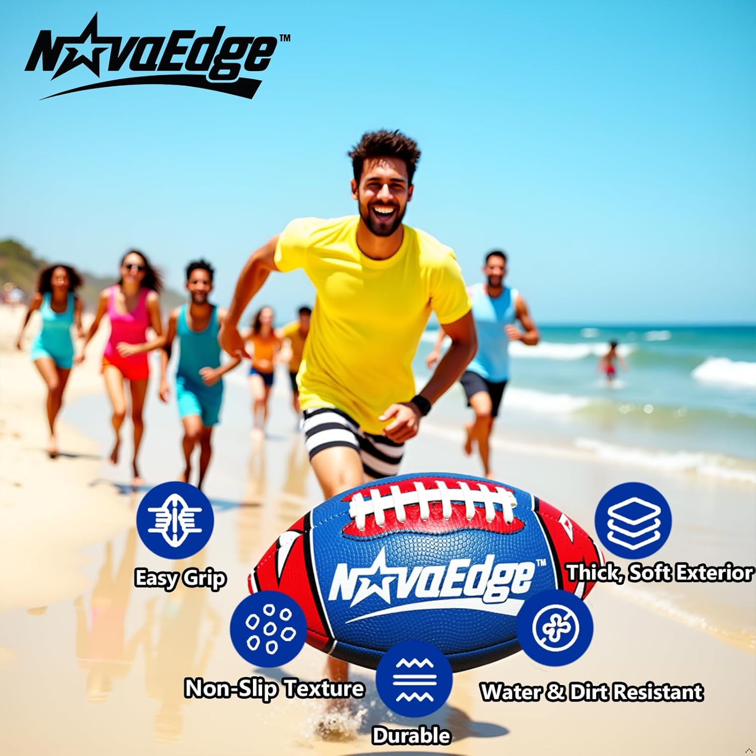 8.5-Inch All-Weather Football for Kids | Land & Water Play on Lawn, Playground, Pool, Beach | Waterproof with Grips & Laces | Includes Pump | Choose 1 or 2 Ball Pack