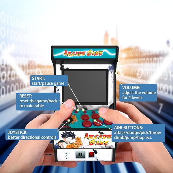 Mini Arcade Retro / Mini Portable Console with 156 Integrated Games/2.8 Inches/16 Bits/Gadget Perfect as a Gift for Children and Adults Games for Years Old Kids/Portable Retrogaming Console - 3